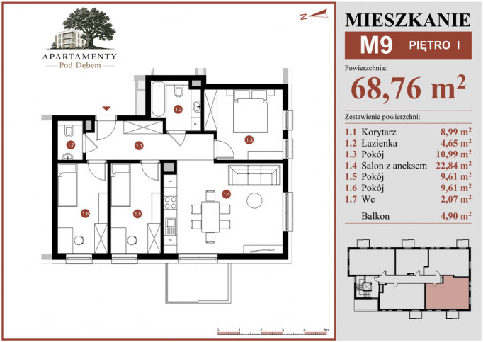 Mieszkanie Sprzedaż Płońsk ks. Macieja Sarbiewskiego 45 1