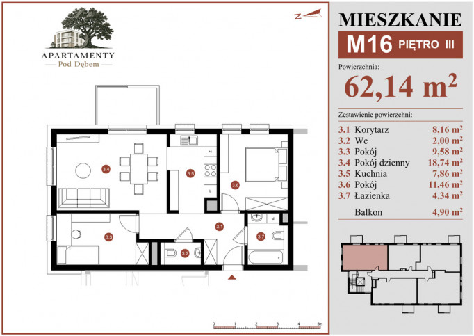 Mieszkanie Sprzedaż Płońsk ks. Macieja Sarbiewskiego 45 1