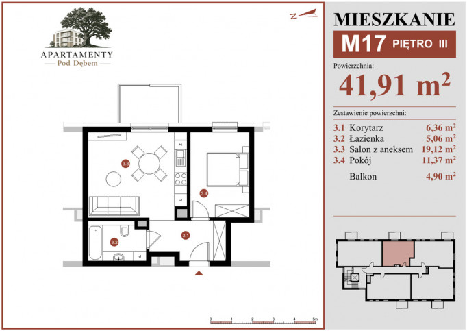 Mieszkanie Sprzedaż Płońsk ks. Macieja Sarbiewskiego 45 1