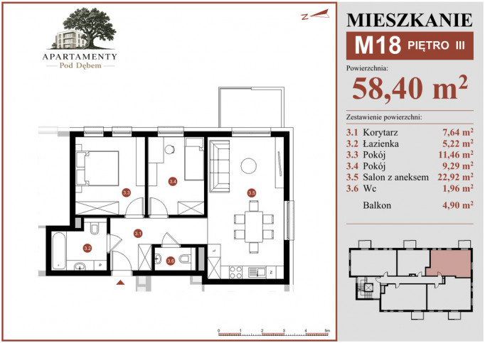 Mieszkanie Sprzedaż Płońsk ks. Macieja Sarbiewskiego 45 1