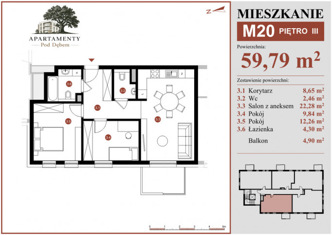 Mieszkanie Sprzedaż Płońsk ks. Macieja Sarbiewskiego 45 1